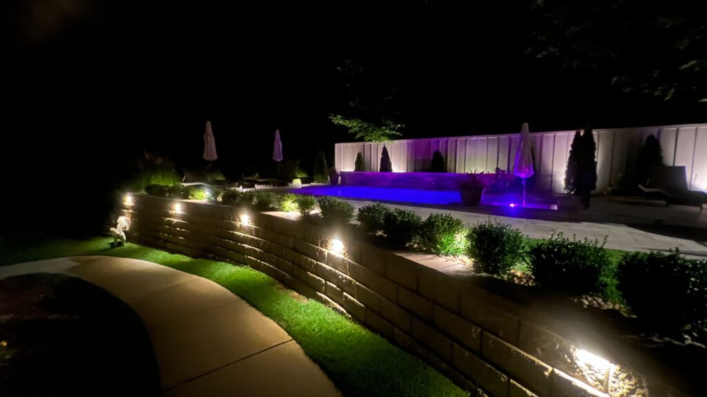backyard renovation in Atlanta: landscape lighting
