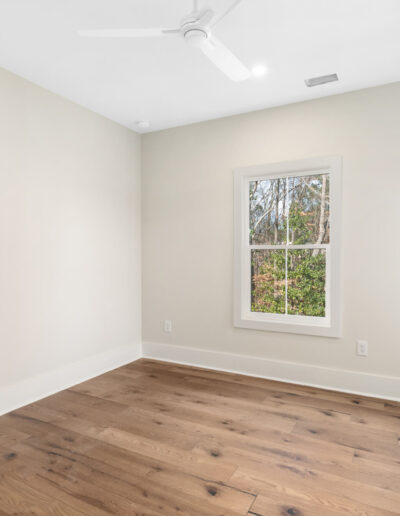 Renovated home office with built-in storage