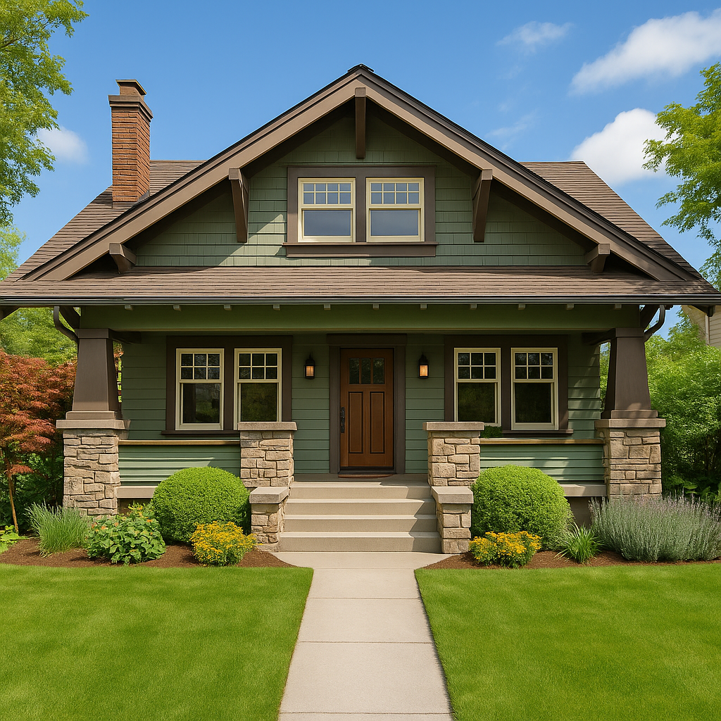 green custom home in atlanta craftsman bungalow